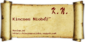 Kincses Niobé névjegykártya